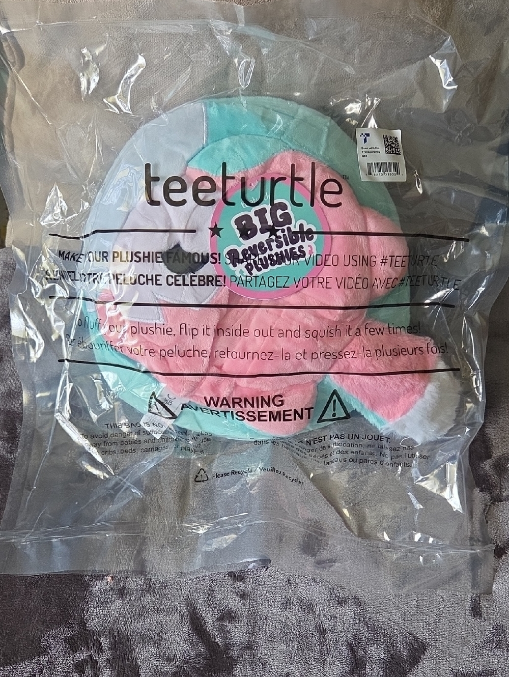 Pastel Reversible Plush - Pink & Mint
